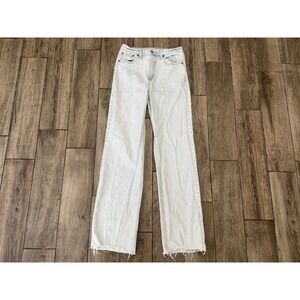Abercrombie & Fitch Women's 90s Relaxed Jean Light Wash High Rise 29/8 Frayed